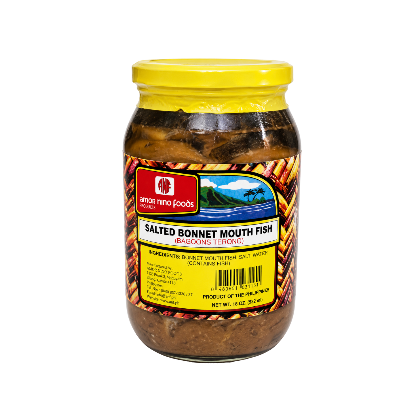 Amor Salted Bonnet Mouth Fish (Terong) - 12/532ml | 18oz