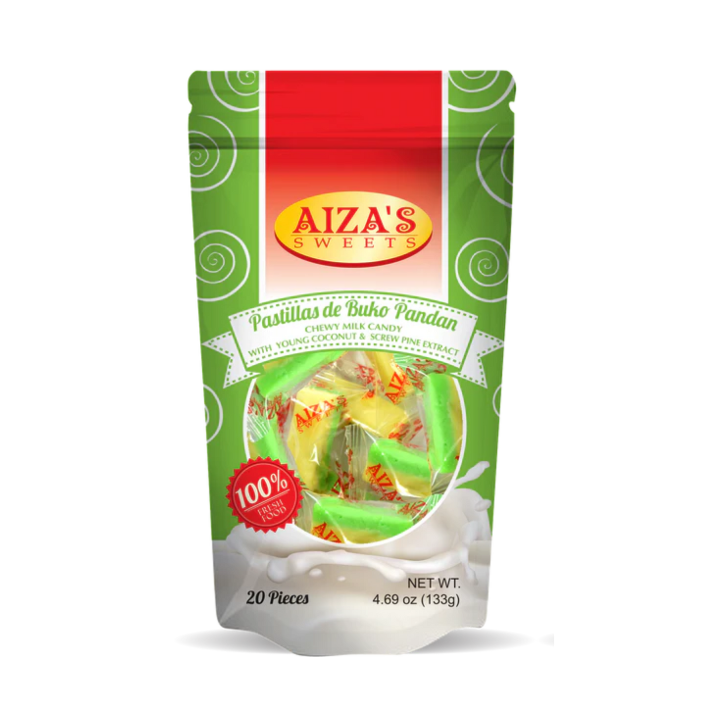 Aiza's Pastillas de Buko Pandan - 20x20/133g | 4.69oz