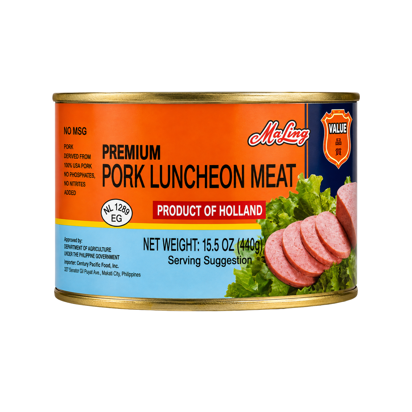Ma Ling Pork Luncheon Meat Round – - 24/440g | 15.5oz