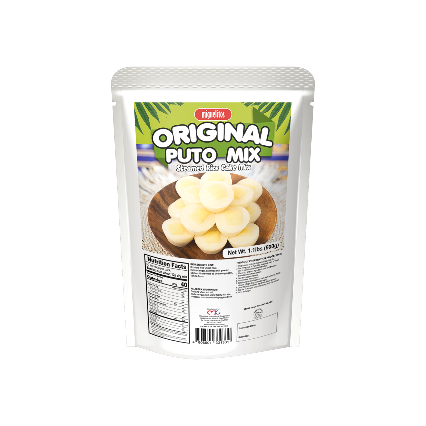 Miguelitos Instant Original Puto Premix 12/500g | 17.64oz