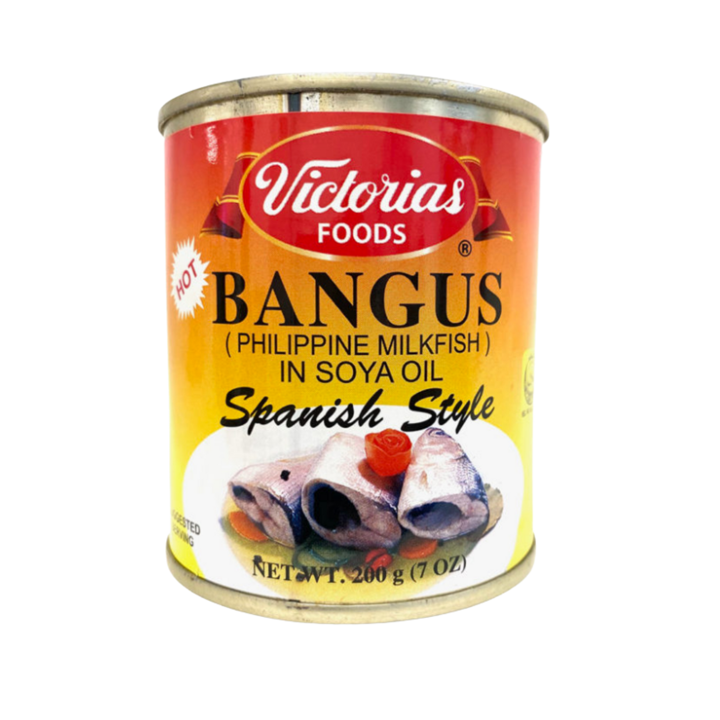 Victorias Foods Bangus (Milkfish) In Soya Oil Spanish Style - Hot - 48/200g