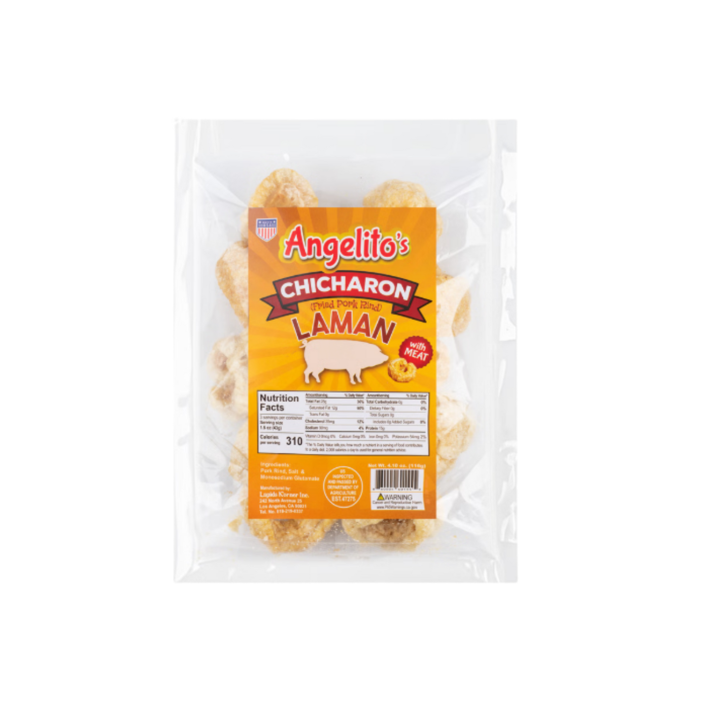 Angelito's Chicharon Laman - 24/4oz