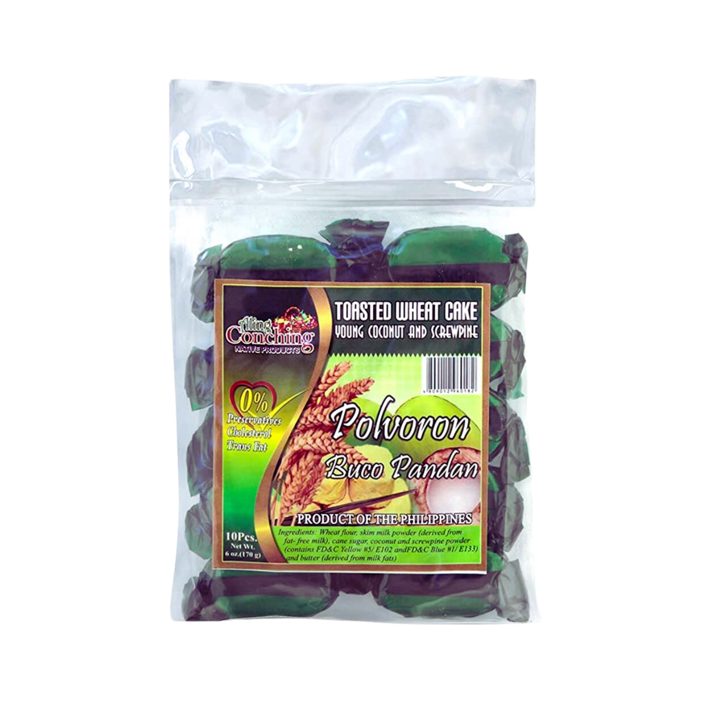 Aling Conching Polvoron Buko Pandan - 50/170g  | 6oz