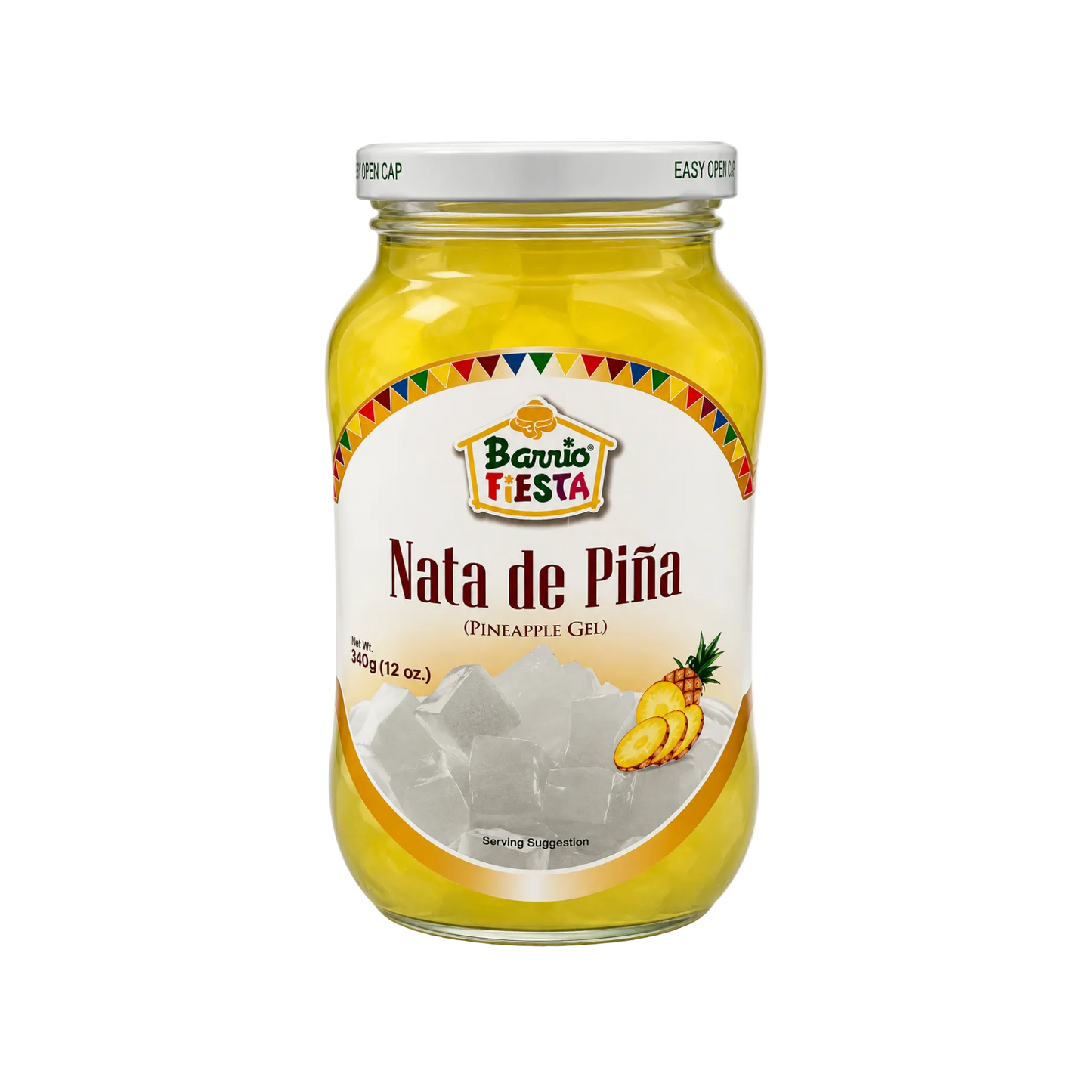 Barrio Fiesta Nata de Piña - Yellow 340g x 24 - 24/340g  | 12oz