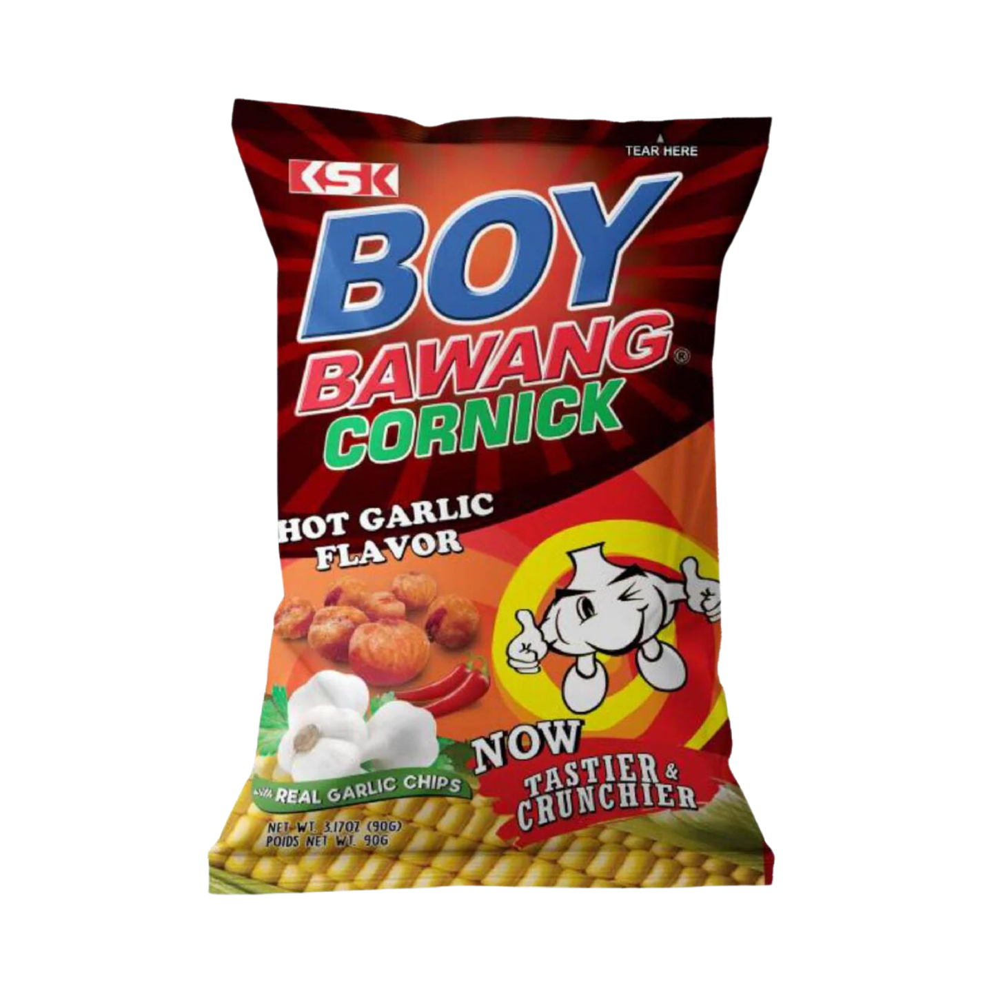 Boy Bawang Fried Corn Hot Garlic - 40/90g | 3.17oz