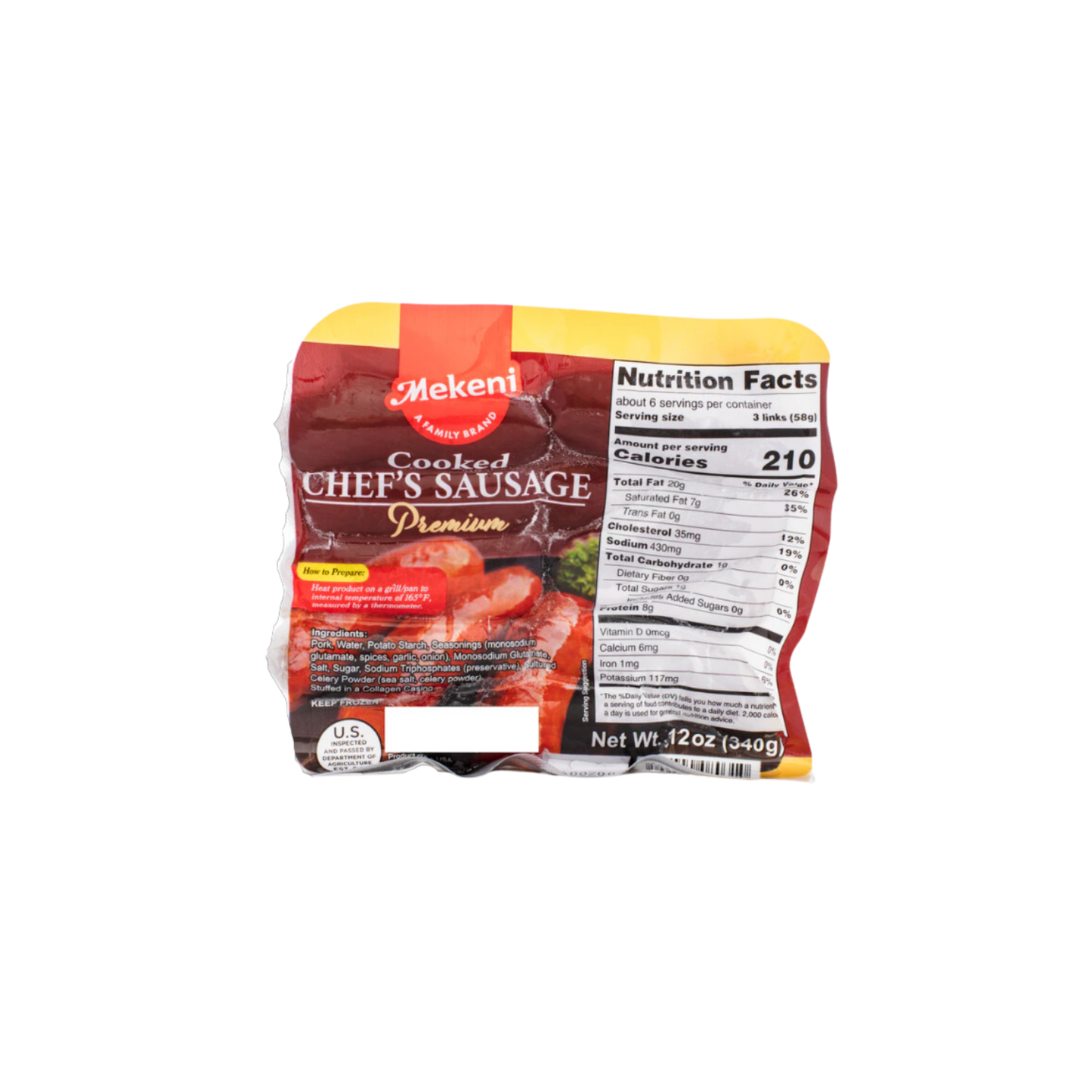 Mekeni Cooked Chef's Sausage Premium - 12oz - 20/340g | 12oz