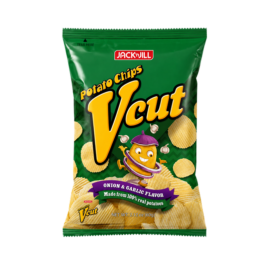 Jack n' Jill V-Cut Potato Chips Onion & Garlic - 50/60g | 2.12oz