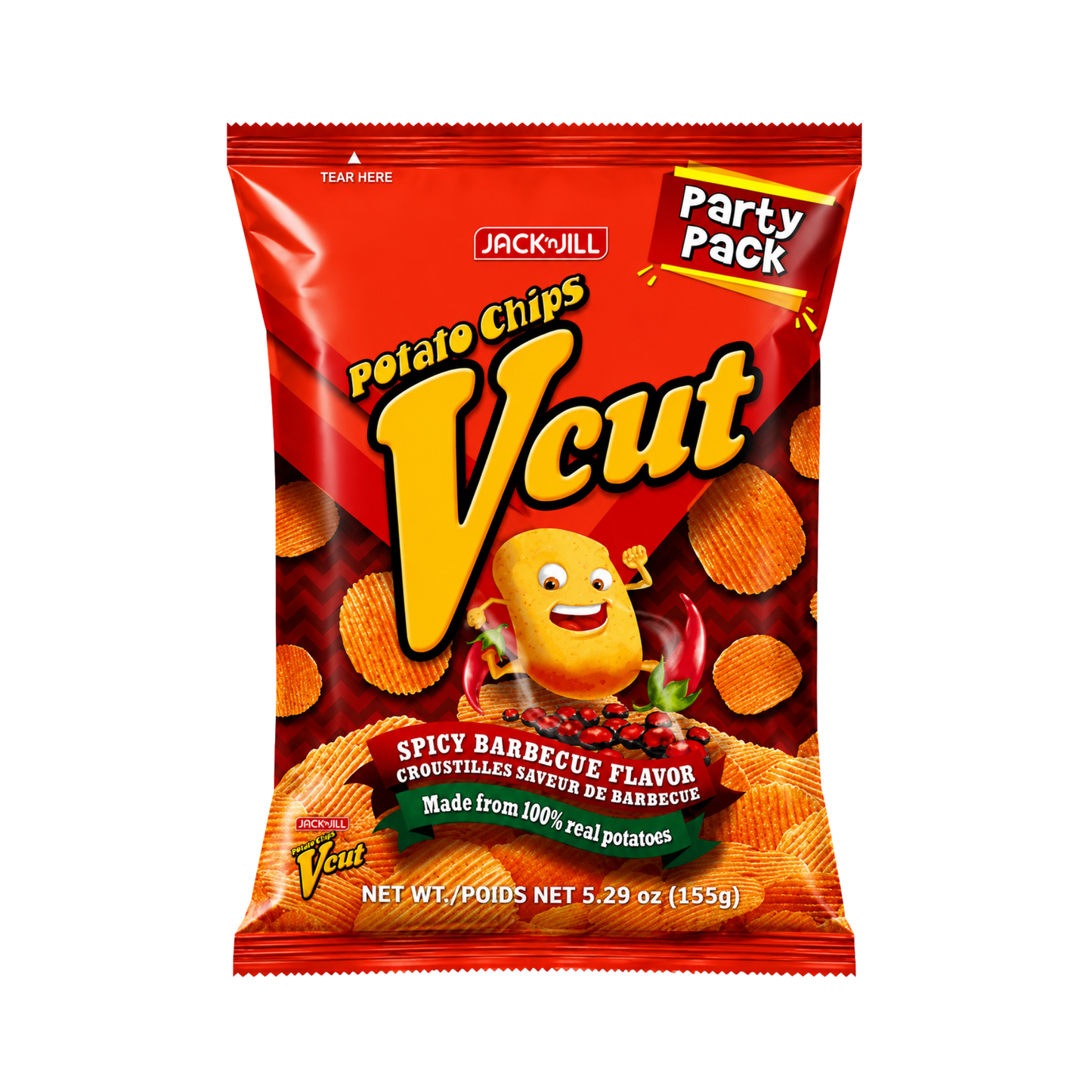 Jack n' Jill V-Cut Potato Chips Spicy Bbq Party Pack - 18/155g