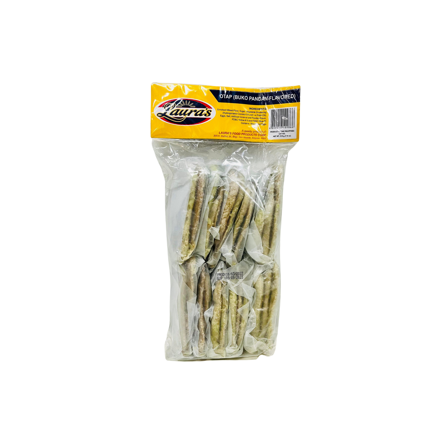 Laura's Otap Buko Pandan Flavored - 36/210g | 7.41oz