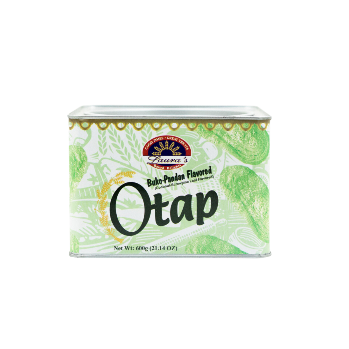 Laura's Otap Tin (Buko Pandan Flavored)  - 12/600g | 21.16oz