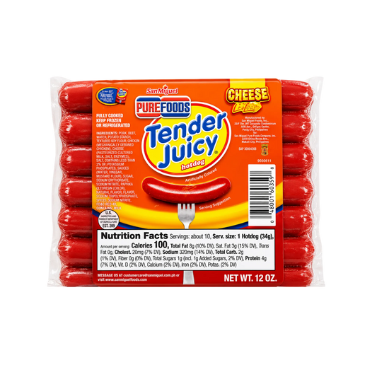 Purefoods Tender Juicy Hotdog Cheese - 12/340g  | 12Oz
