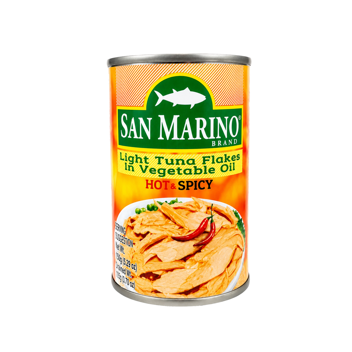 San Marino Light Tuna Flakes In Vegetable Oil - Hot & Spicy - 48/150g