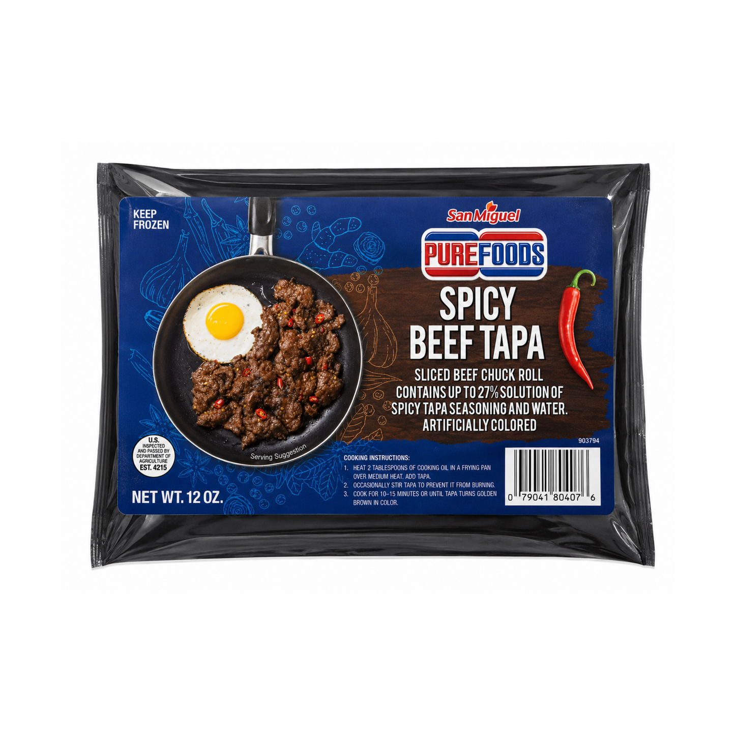 San Miguel Purefoods Spicy Beef Tapa - 12/340G  | 12Oz
