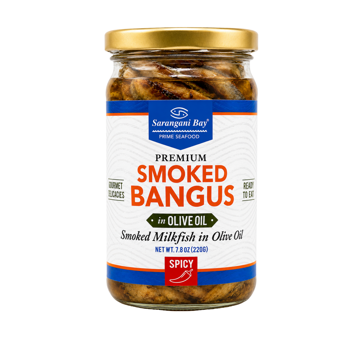 Sarangani Bay Premium Smoked Bangus In Olive Oil - Spicy - 24/220g | 7.8oz