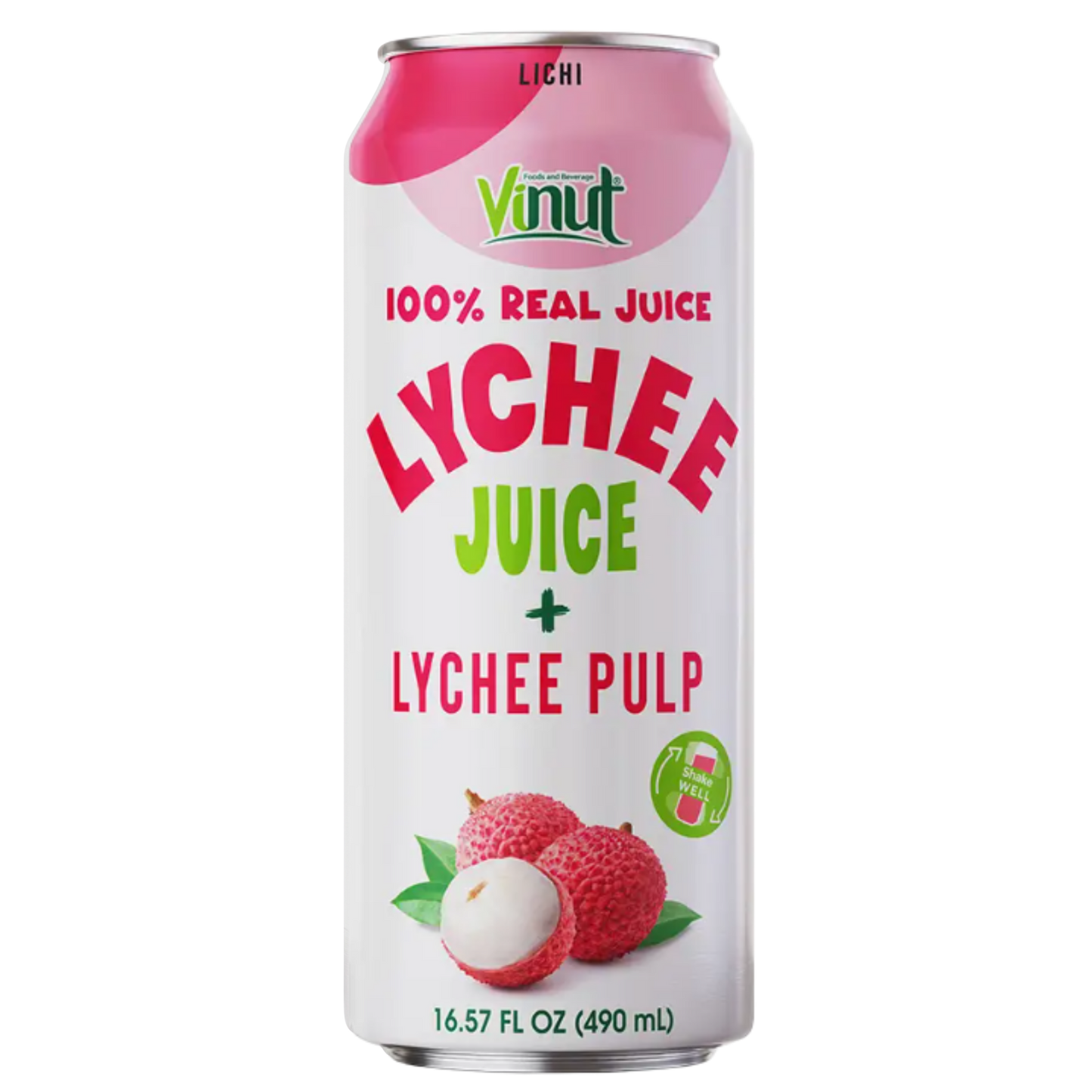 Vinut 100% Lychee Juice w/ Pulp - 12/490ml | 16.57oz