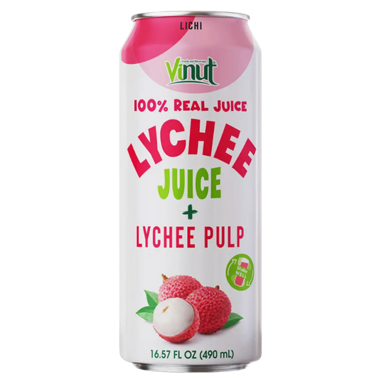 Vinut 100% Lychee Juice w/ Pulp - 12/490ml | 16.57oz