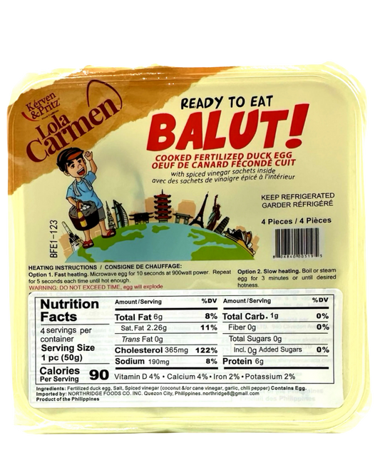 Lola Carmen Ready-to-Eat Balut - 18/4pcs